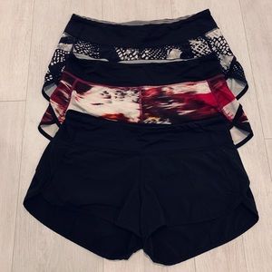 3 Lululemon lined athletic shorts